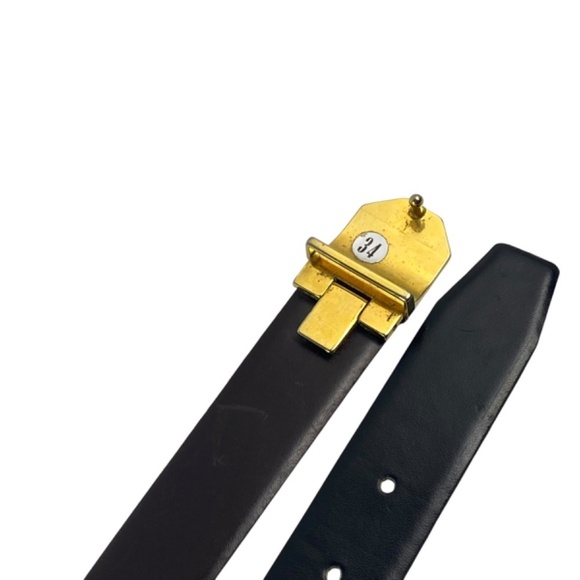 CHRISTIAN DIOR Vtg Women’s Reversible Adjustable Belt Gold Silver Buckle Size 34 - Picture 6 of 14